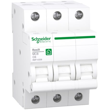 Schneider R9F14306 kismegszakító, 3P, C, 6A